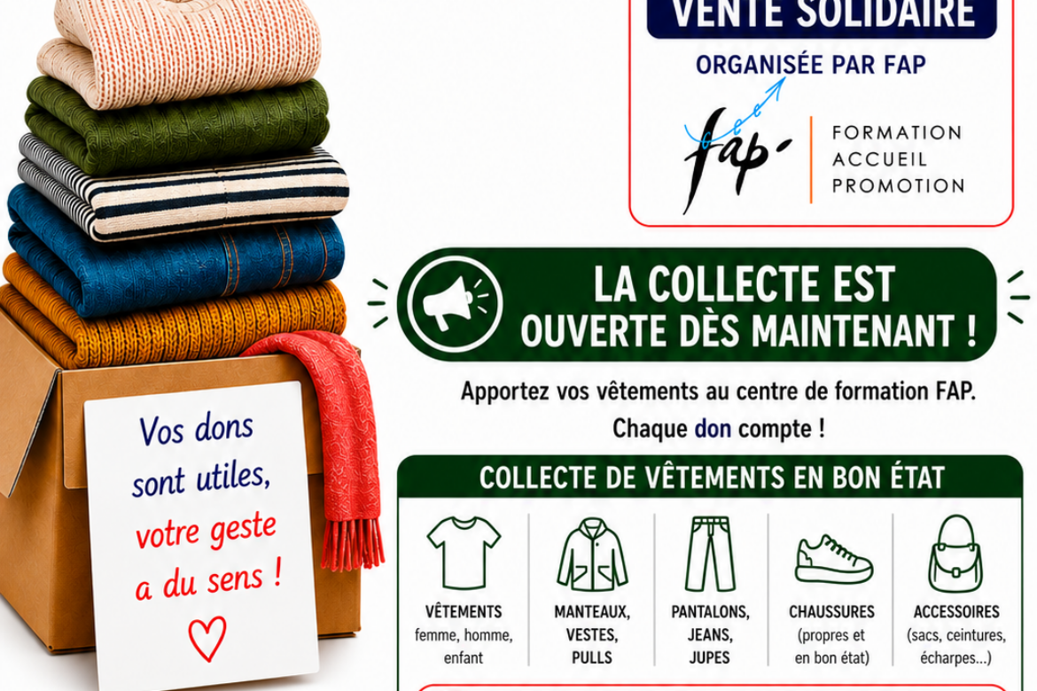 Vente solidaire FAP et Secours Populaire Français
