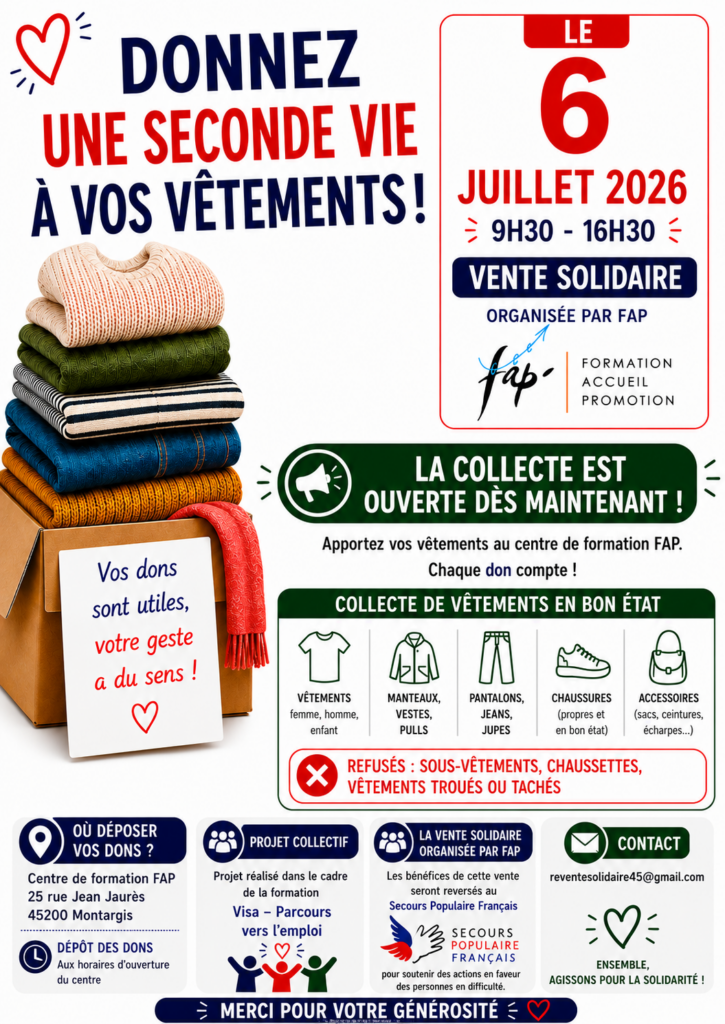 Vente solidaire FAP et Secours Populaire Français