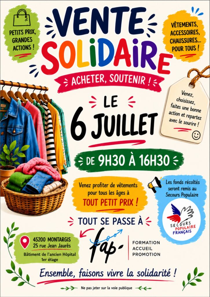 Vente Solidaire FAP et Secours Populaire Français
